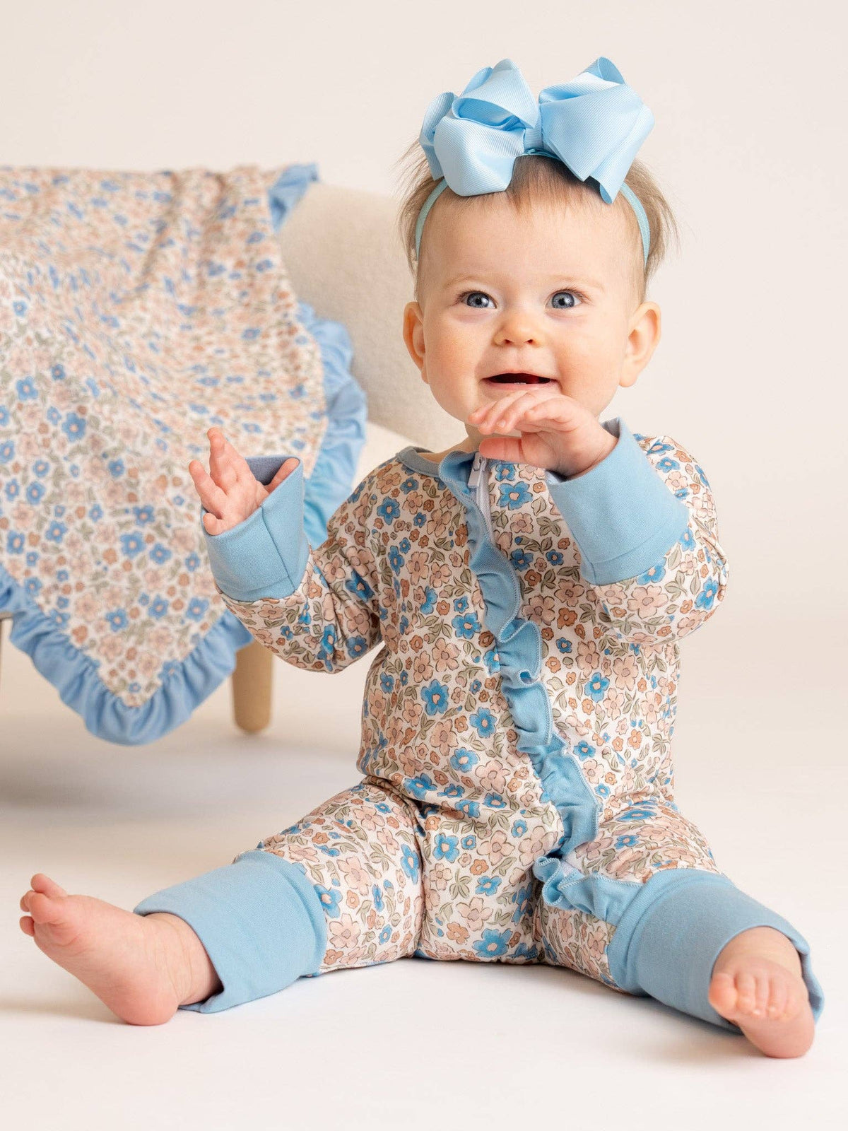 Blossom Floral Ruffle Romper by Marie Nicole Clothing