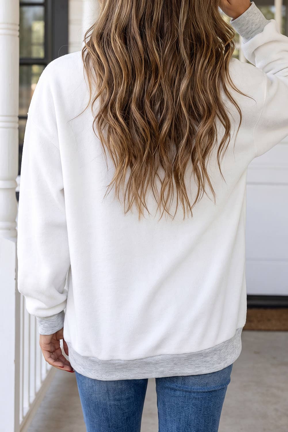 Reversible Mock Neck Oversized Sweatshirt by LA Society