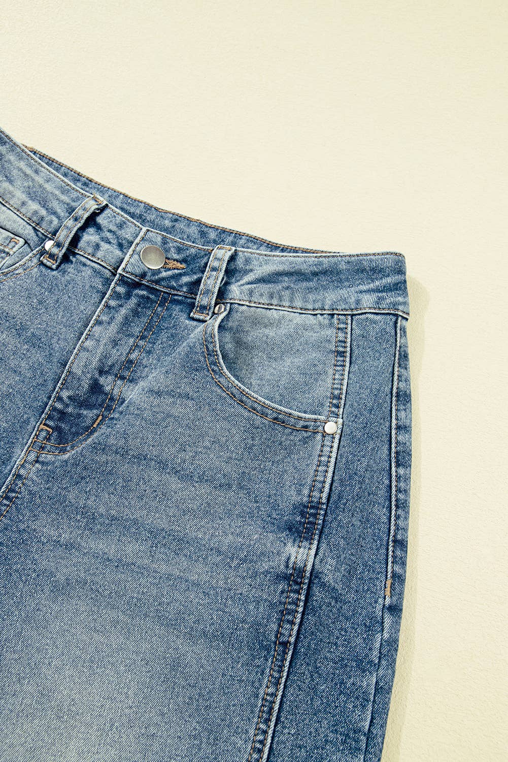 Vintage Washed Seam Detail Shift Jeans