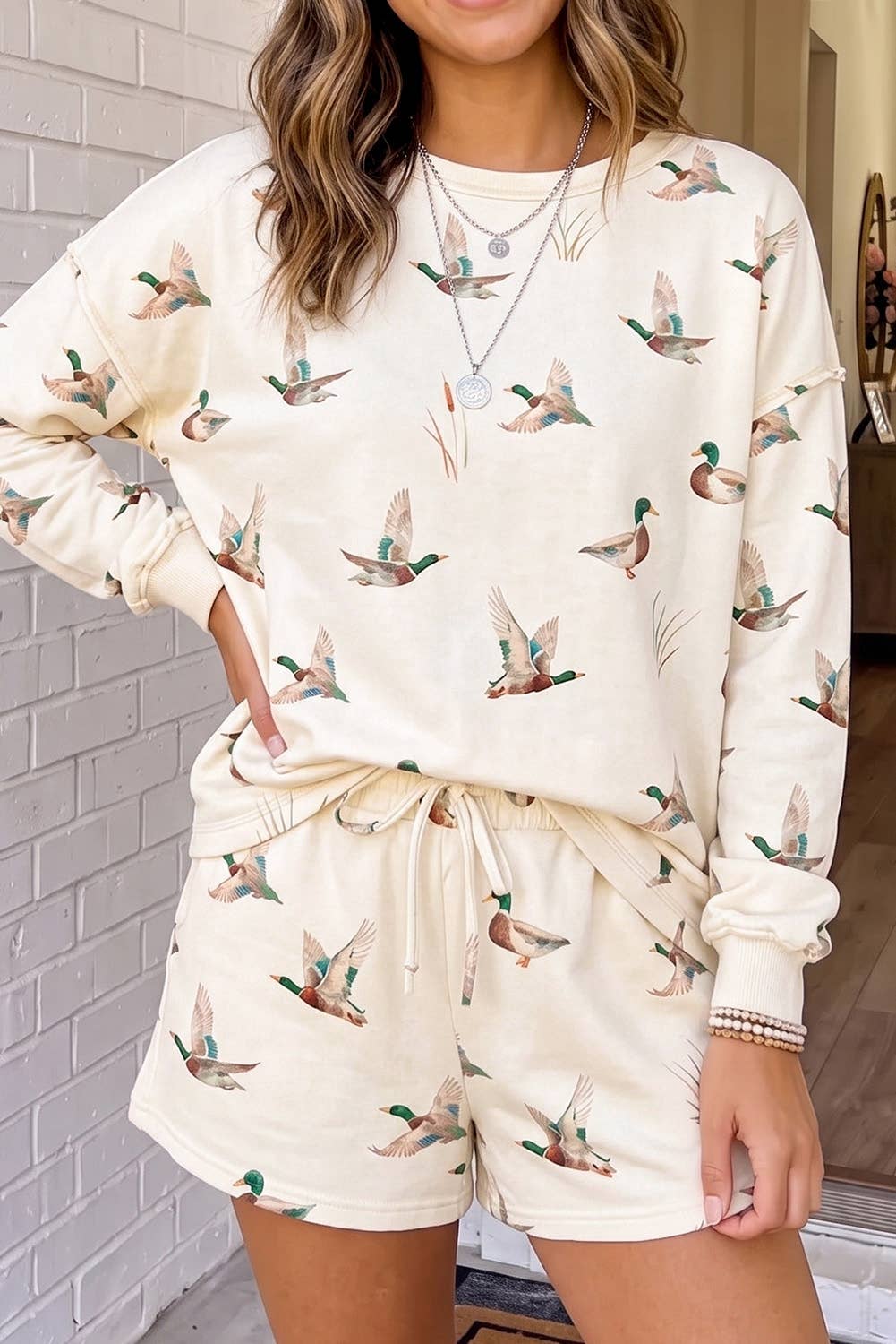 Mallard Drawstring Shorts Set by LA Society