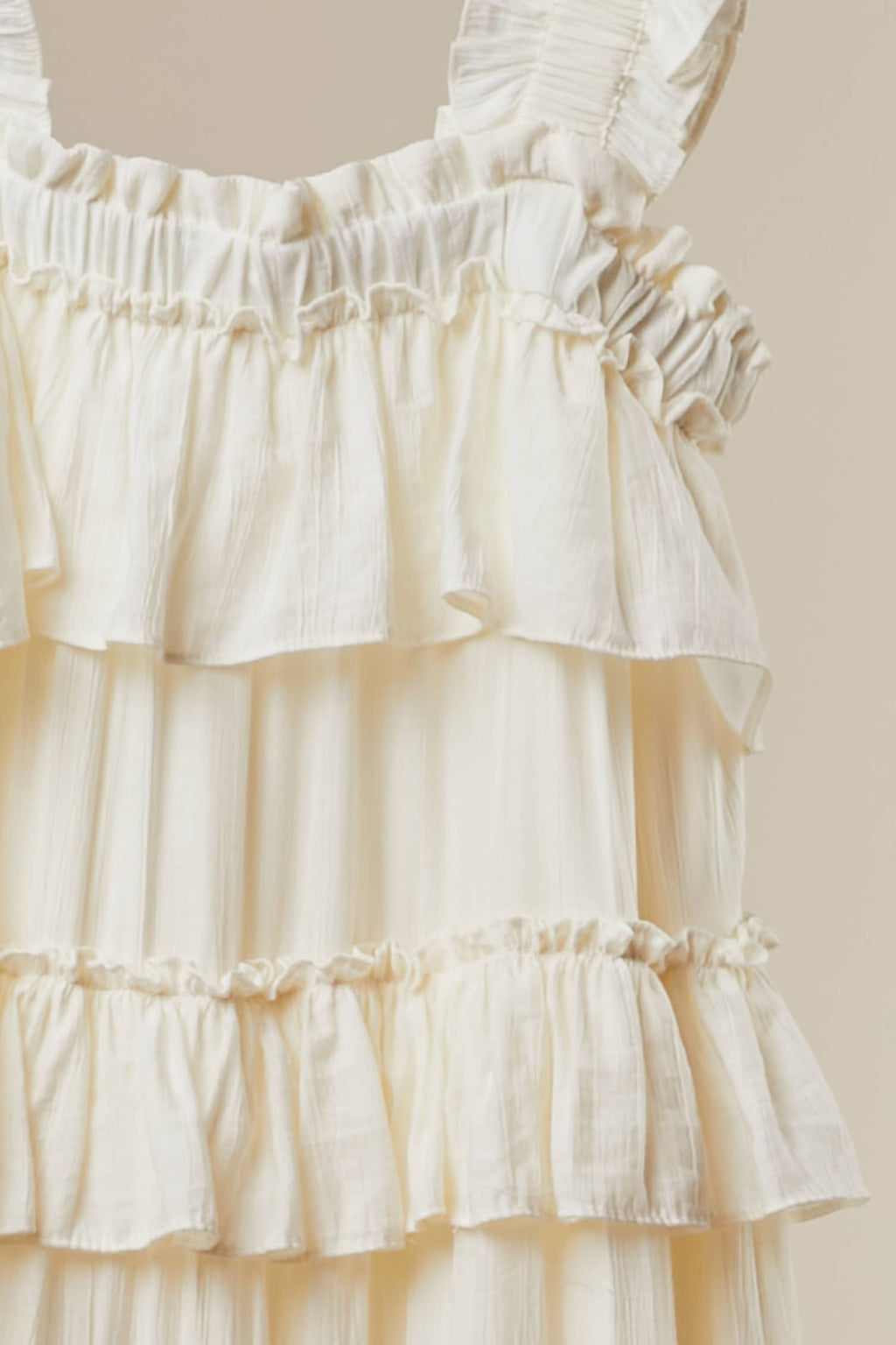 TIERED RUFFLE DRESS WITH FRILLED STRAPS
