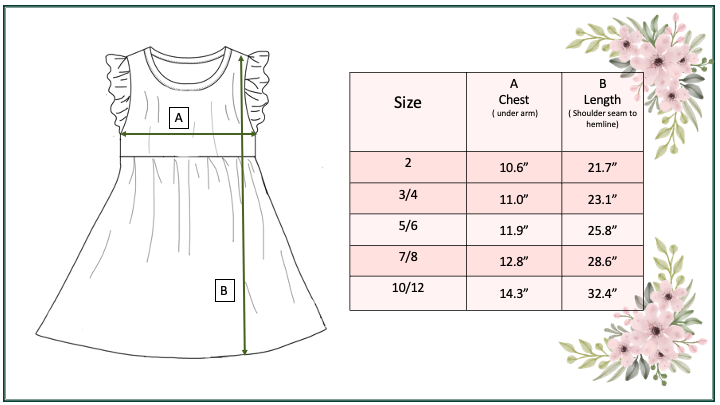 Girls Claire Sage Daisy Spring Easter Flutter Sleeve Dress