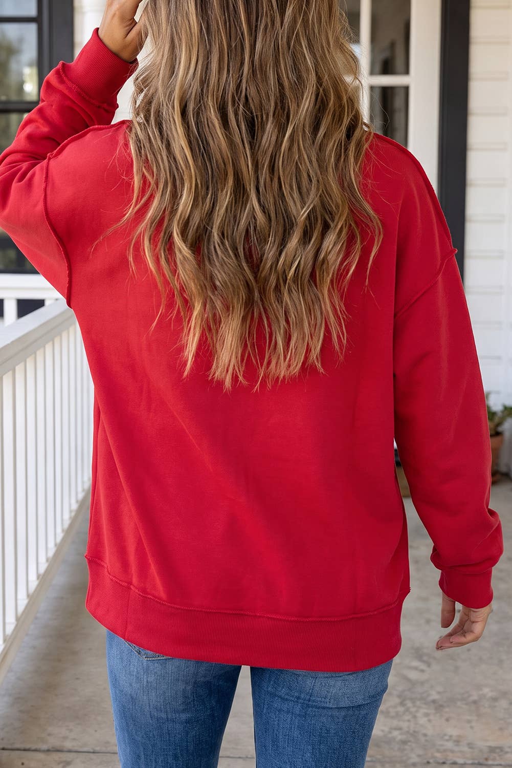 Reversible Mock Neck Oversized Sweatshirt by LA Society